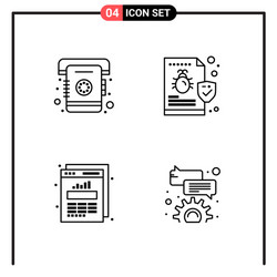 set 4 line style icons for web and mobile vector image