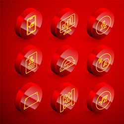 Set line square root of x glyph computer monitor vector