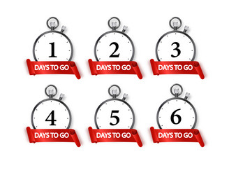 1 days to go icon set countdown of remaining vector image