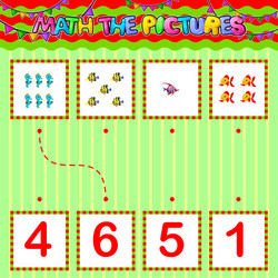 Counting educational children game match vector