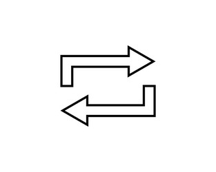 double reverse arrow replace icon exchange linear vector image