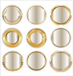 empty luxury golden badges collection vector