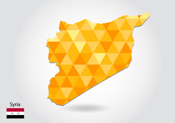 geometric polygonal style map of syria low poly vector