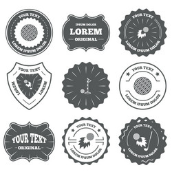 golf ball icons fireball with club symbol Vector Image