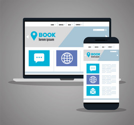 mockup responsive web concept website development vector image