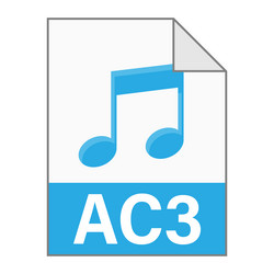 modern flat design of ac3 file icon for web vector image