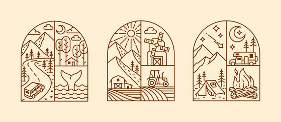 natural view in the form of a window vector image