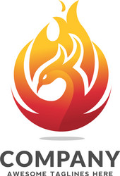Phoenix Fire Logo Vector Image