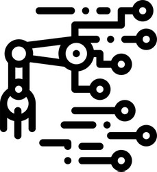 robot microchip outline vector image