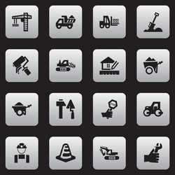 Set of 16 editable structure icons includes vector