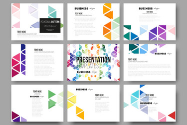 set of 9 templates for presentation slides vector image