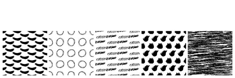 set of seamless patterns with scribble smears vector image