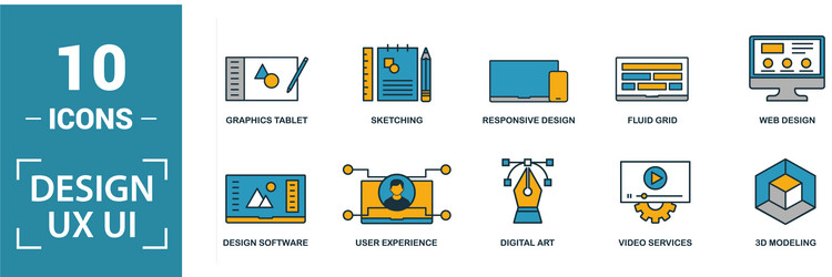 Ui icon set include creative elements search done vector