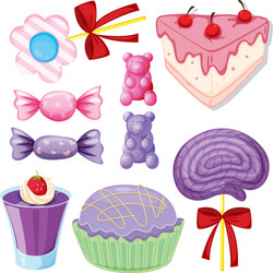 Fair sweets realistic set Royalty Free Vector Image