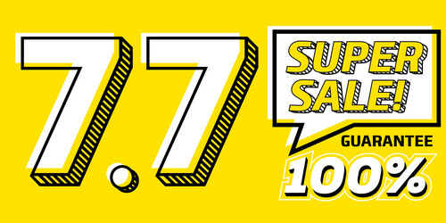 100 percent super sale 77 celebration discount vector