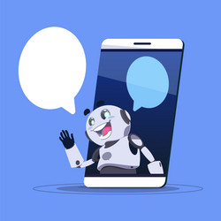 chat bot app of technical support in smart phone vector