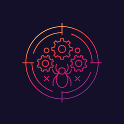 debugging and testing line icon with a bug vector image