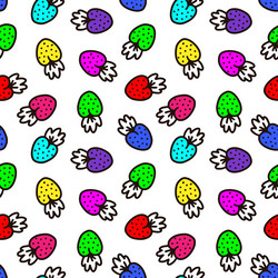 Seamless pattern with multicolored berries vector