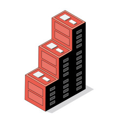 isometric 3d module block district part vector