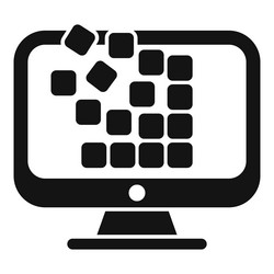 monitor data storage icon simple shutter vector image