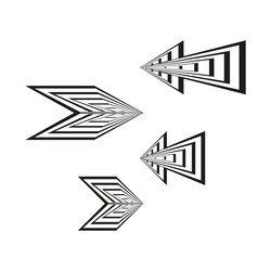 nested chevron pattern arrow design black layered vector image