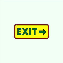 exit way sign in flat style vector