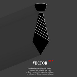 Hipster tie flat modern web button with long vector