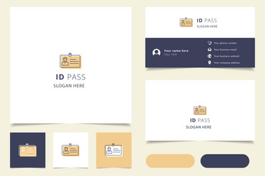 id pass logo design with editable slogan branding vector image