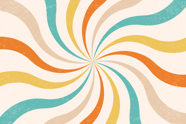 retro spiral pattern with groovy sun beams radial vector image