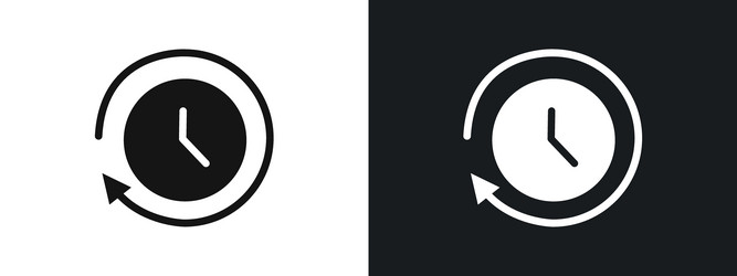 time passing icon linear graphics set in black vector image