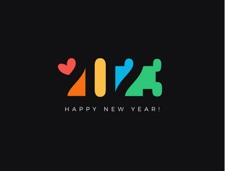 2023 colored numbers in negative space style vector image