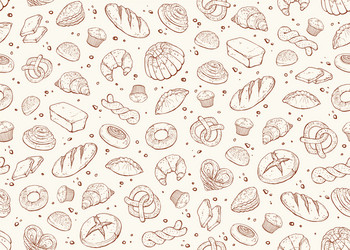 Bakery seamless background vector