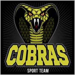 Cobras green banner design colorful vector