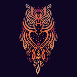 Decorative owl ethnic pattern vector