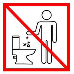 Do not litter in toilet sign vector