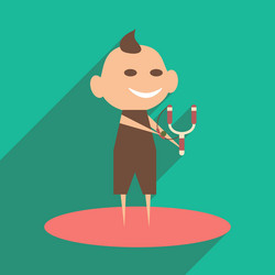 flat with shadow icon and mobile application boy vector image