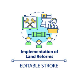 Implementation of land reforms concept icon vector