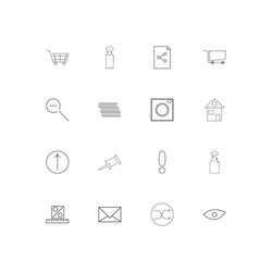 interface linear thin icons set outlined simple vector image