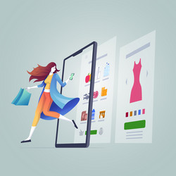 online shopping cocept vector