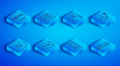 set line mp4 file document music synthesizer air vector image