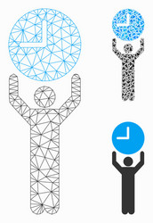 time manager mesh 2d model and triangle vector image
