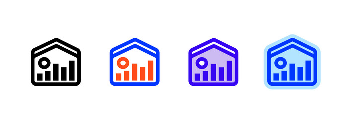 analytics dashboard icon linear style sign vector image