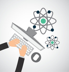 Atom molecule with computer vector