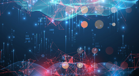 big data abstract digital futuristic wireframe vector image