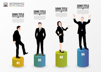 business people infographic design template vector