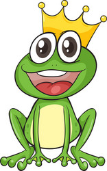 cartoon king frog Vector Image