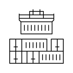 containers loader port line icon vector image