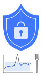 cybersecurity and data analytics in the digital vector image