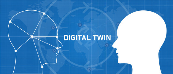 digital twin technology for modelling into virtual vector image
