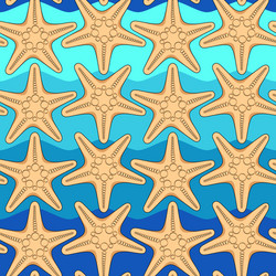 Seamless pattern with starfish on a background vector